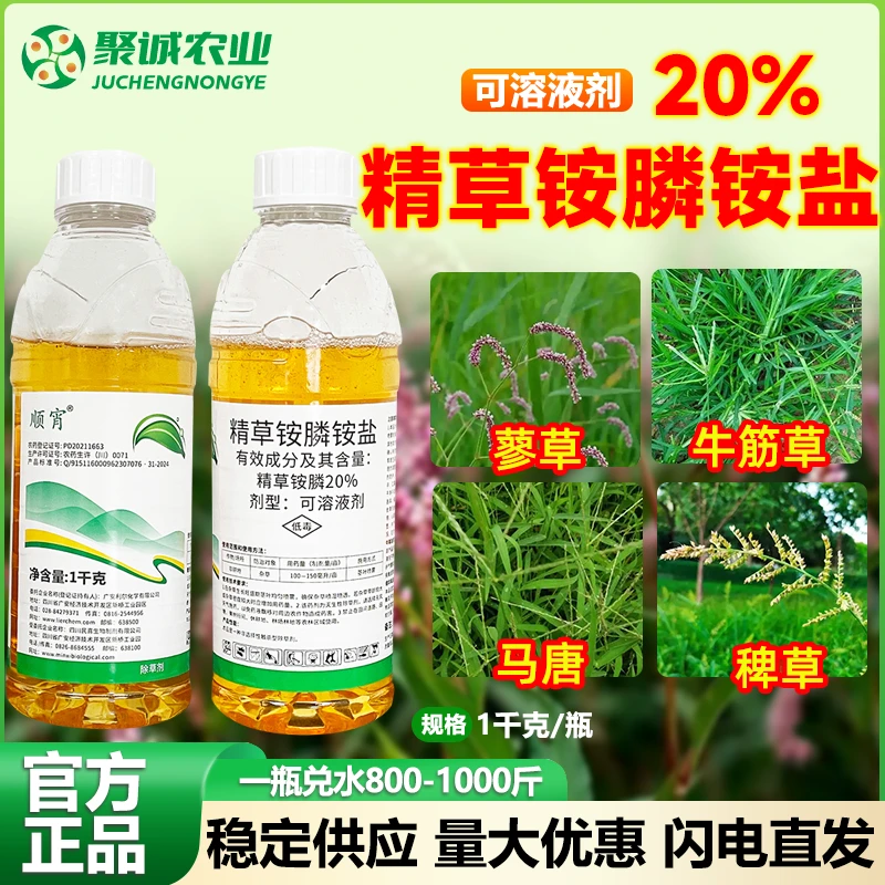 20%精草铵膦铵盐除草剂非耕地小飞蓬杂草