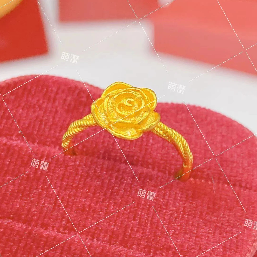 铜合金戒指 新款复古玫瑰花女士戒指时尚轻奢百搭精美可调节指环