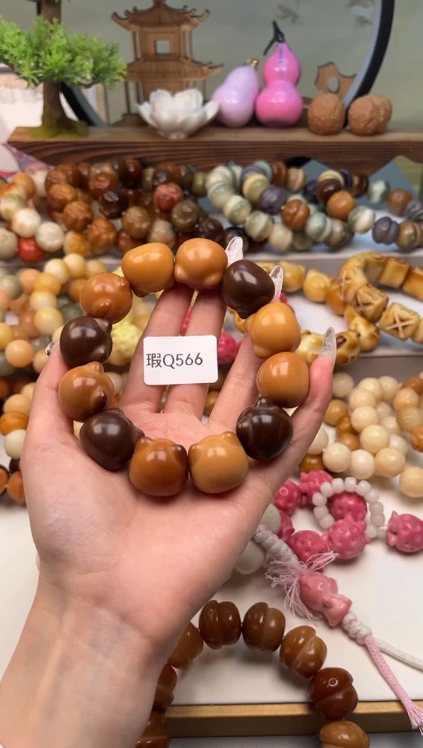 【闪购商品】菩提根/象牙果手串瑕Q566猫头21mm一串