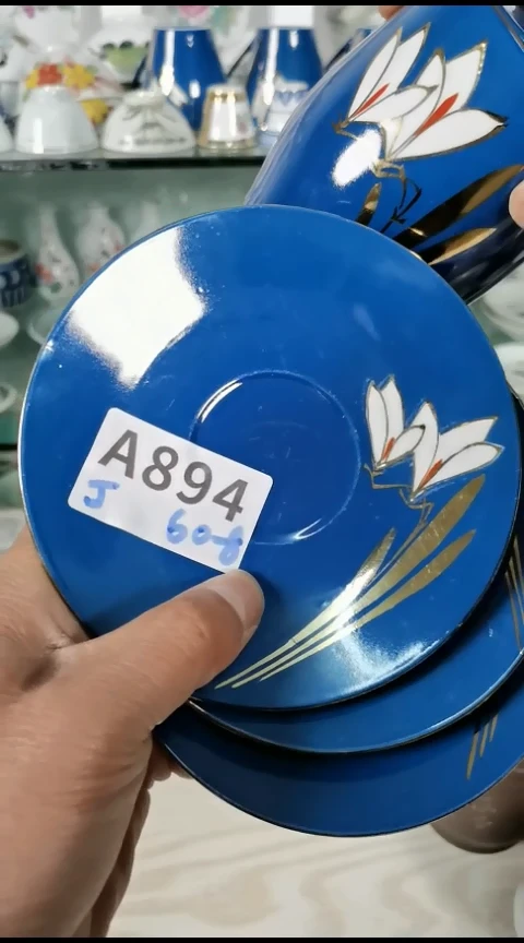 【闪购商品】摆件蓝罐子碟瓷摆件