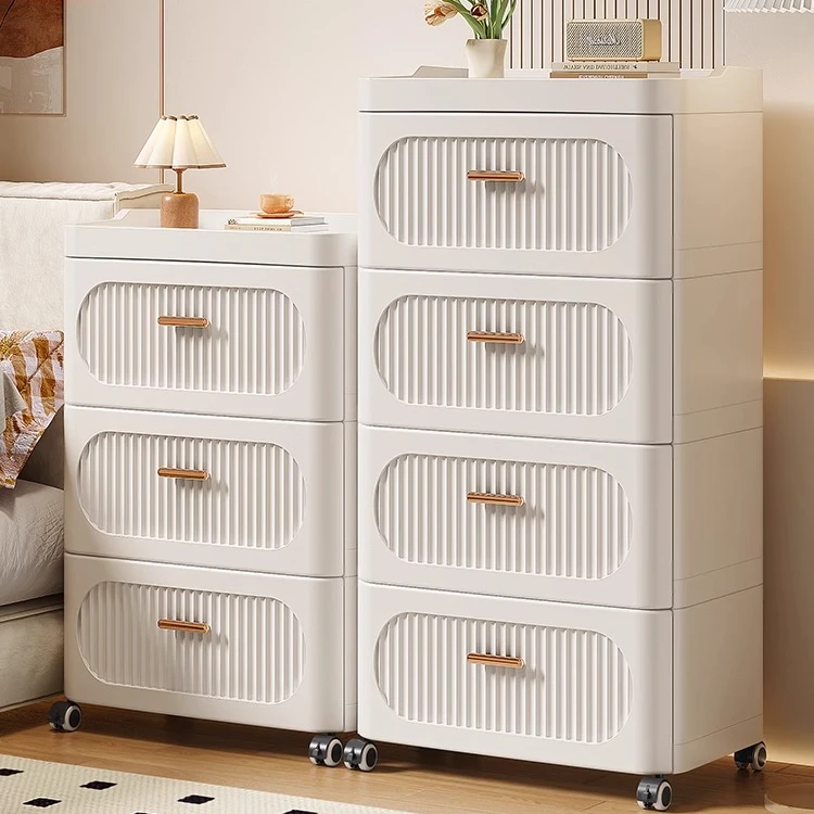 收纳柜抽屉式桌下可移动多层储物柜家用客厅置物柜夹缝卧室床头柜