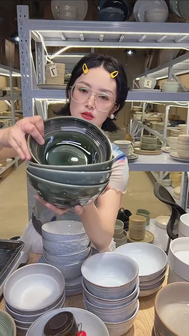 瓷154外贸尾货高温釉下彩陶瓷餐具默认微瑕