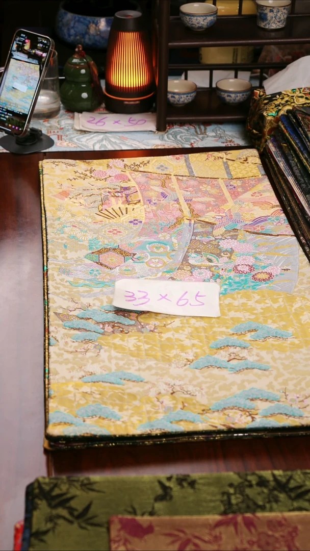 H****ଓ【西阵织繁花似锦粉双面】中国风干泡织锦茶席33*65