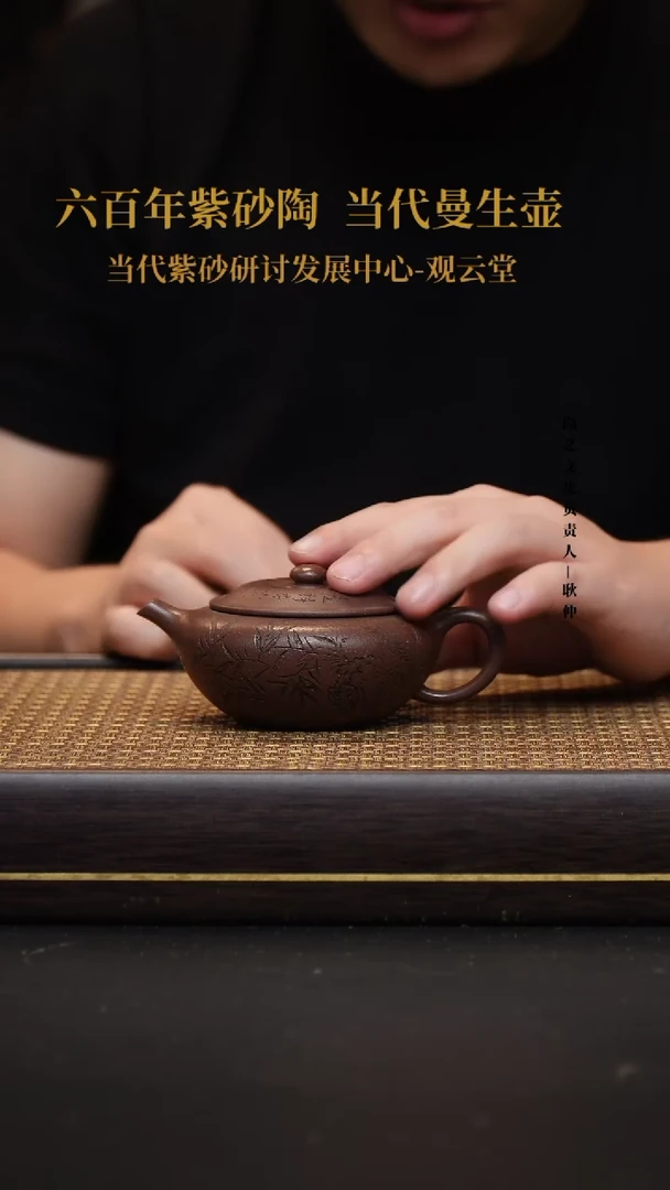 茶壶紫砂宜兴紫砂壶紫玉金砂扁晨