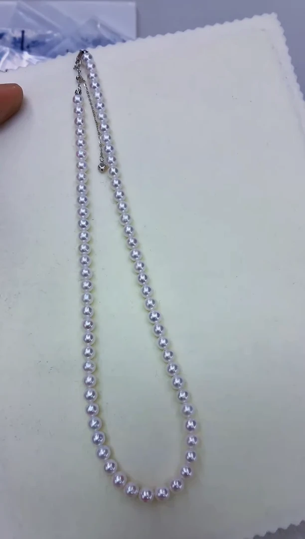 银S925镶嵌DA淡水珍珠项链5-6 y1135
