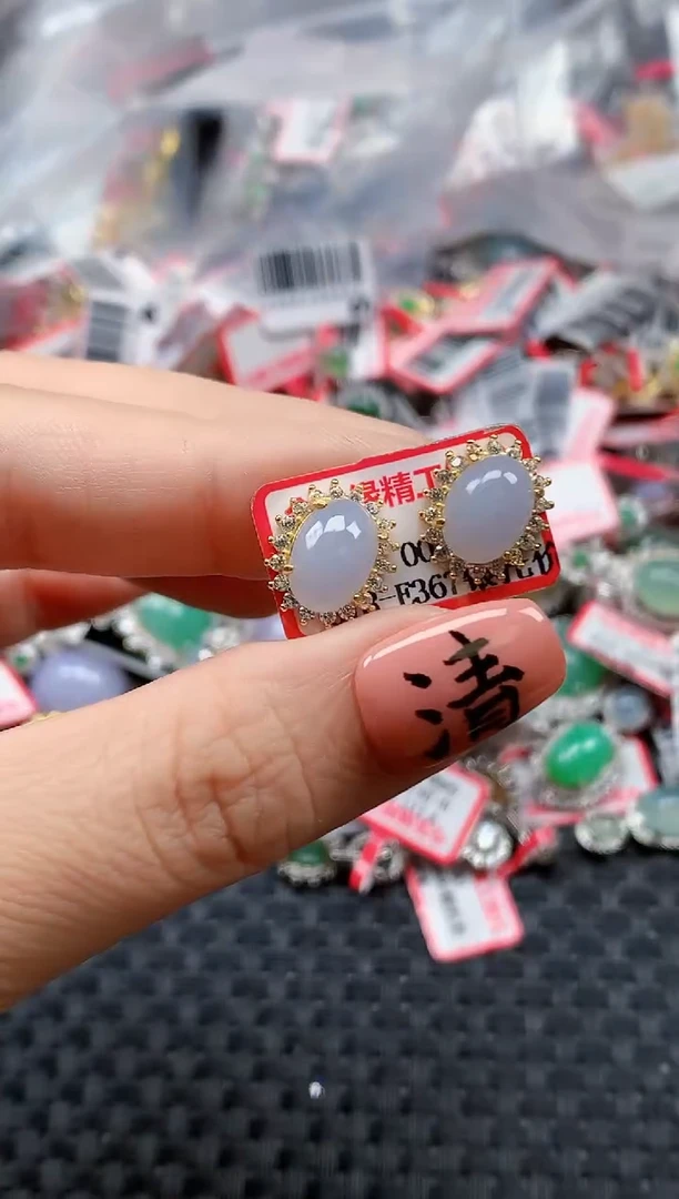 银S925镶嵌戒指翡翠天然A货缅甸翡翠