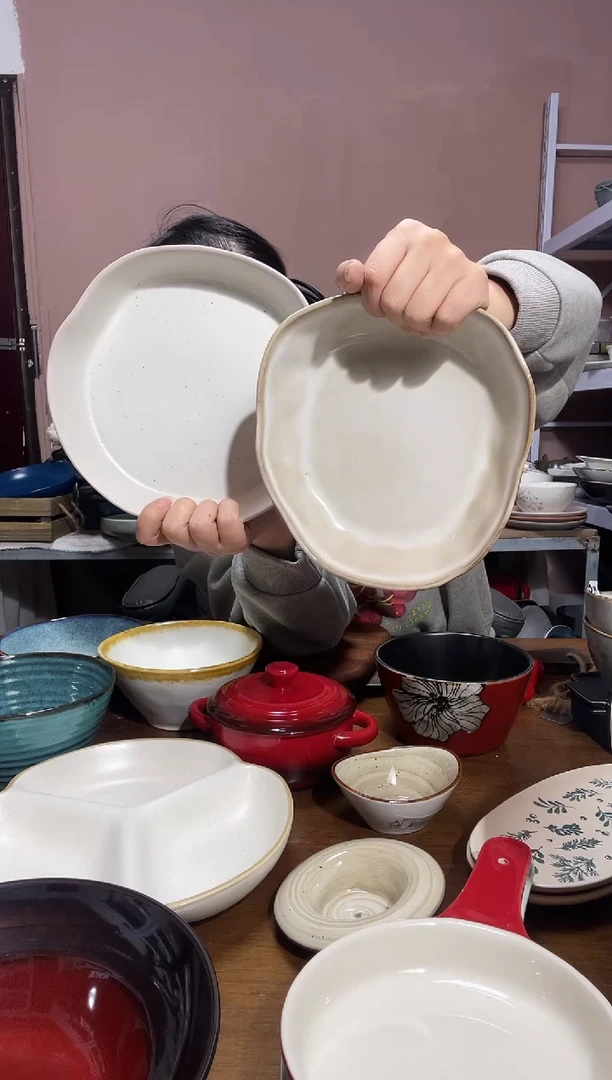 陶瓷微瑕（2个装）异型深盘套装