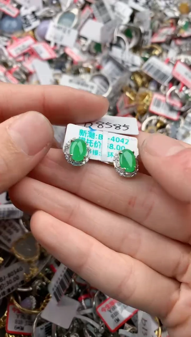 银S925镶嵌戒指翡翠4444-----3