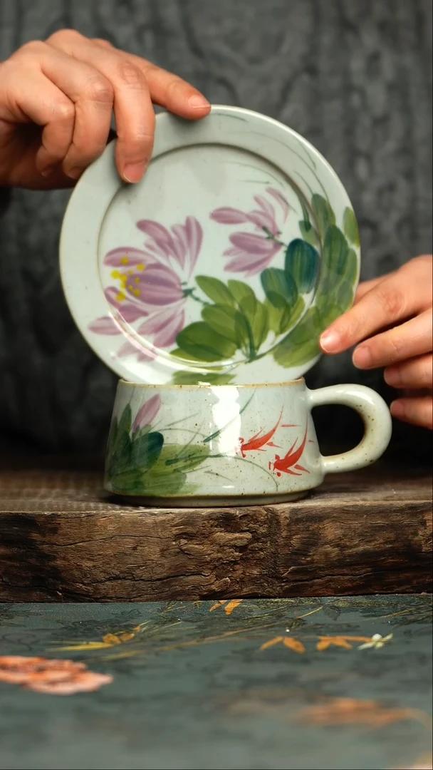 【闪购商品】杯釉下彩手工手绘同款陶器
