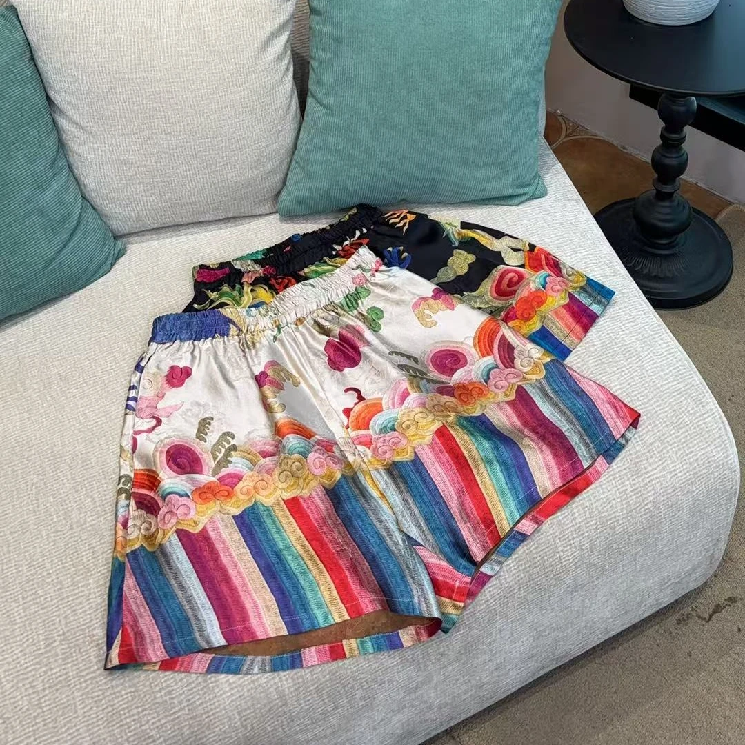 【禾禾家】“麒麟裤”夏季新款新中式国风松紧腰时尚短裤17006-1