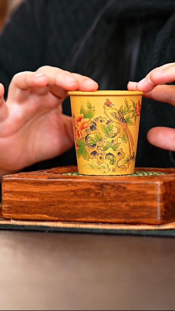 茶杯紫砂段泥鸟杯