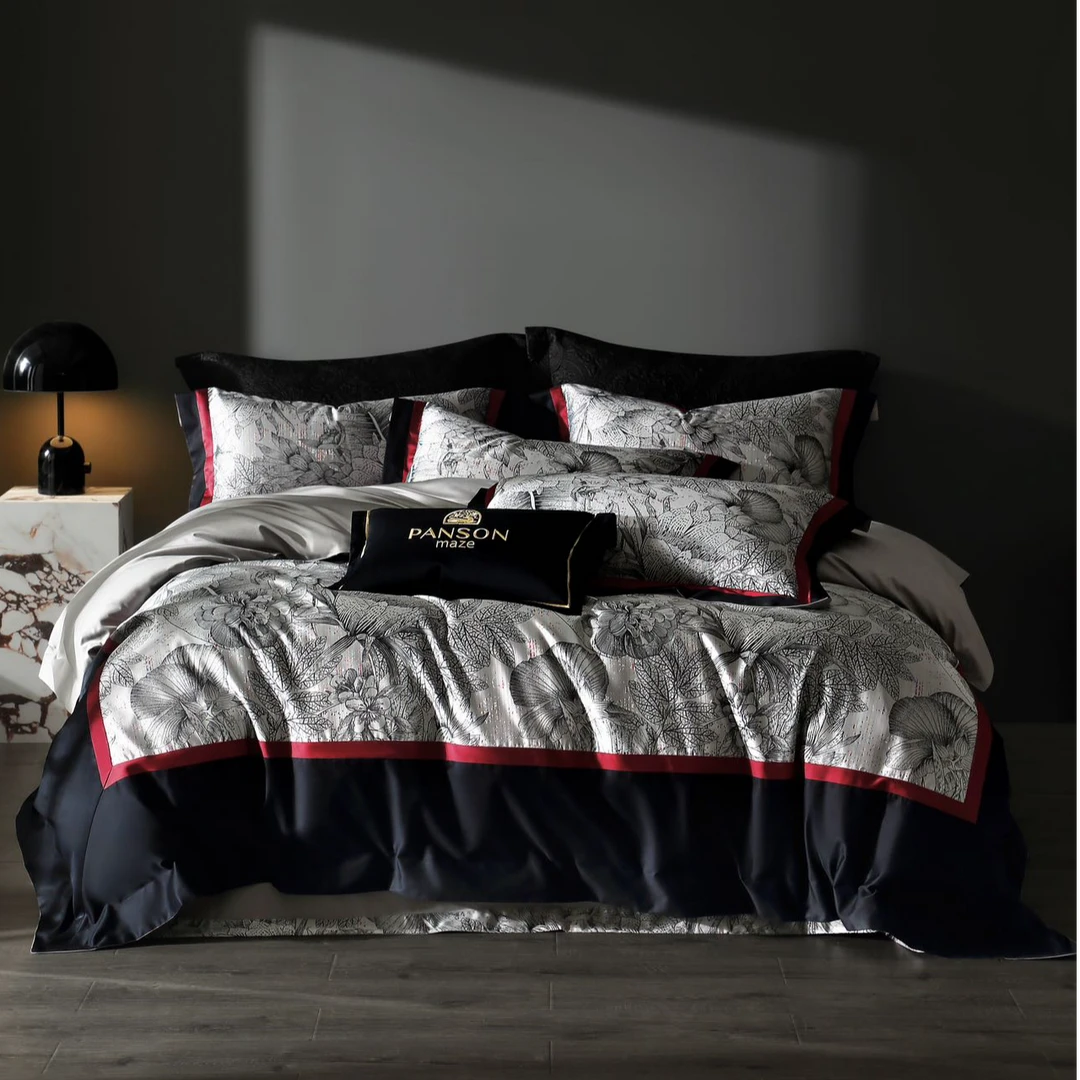 「花园秘境」 超细旦高精密贡缎色织提花四件套