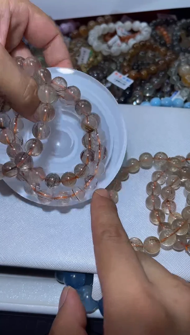 发晶手串未镶嵌L7-11mm金发晶单圈-多样性发其一