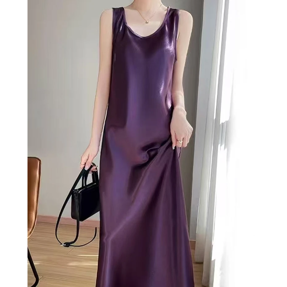 【901】鎏金百搭显瘦时尚连衣裙夏季气质鱼尾裙法式修身长款裙子