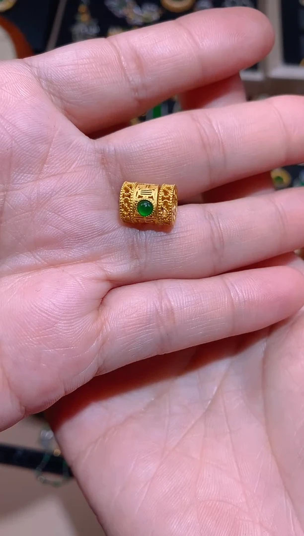 【闪购商品】翡翠颈饰银S925镶嵌桶珠