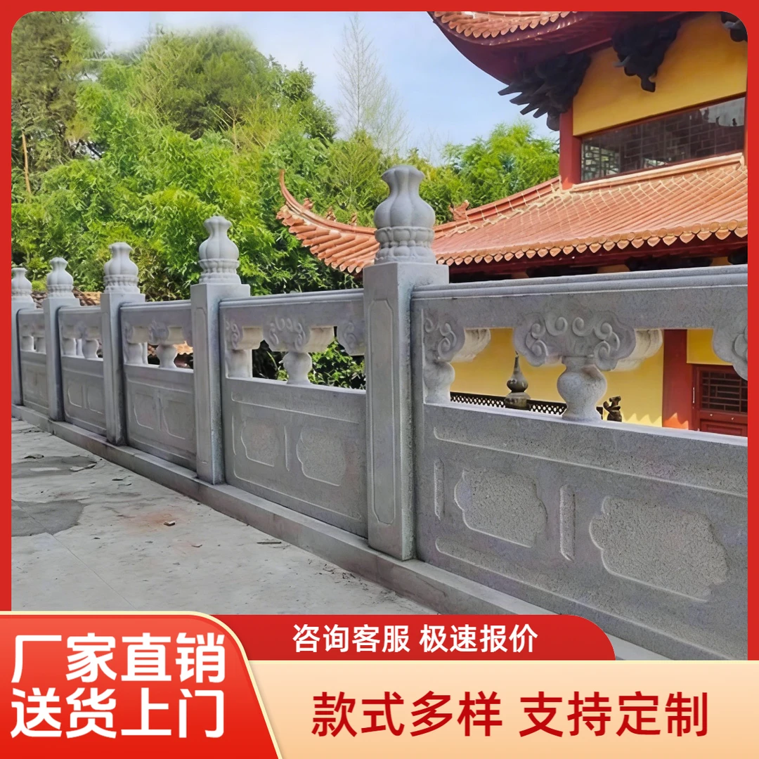 水泥木护栏用于景区河道园林景观混凝土预制古木栏杆成品