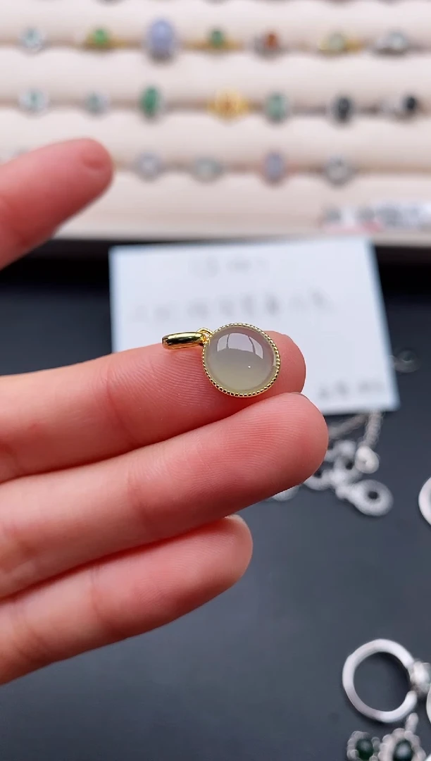 银S925镶嵌戒指翡翠4444444+7