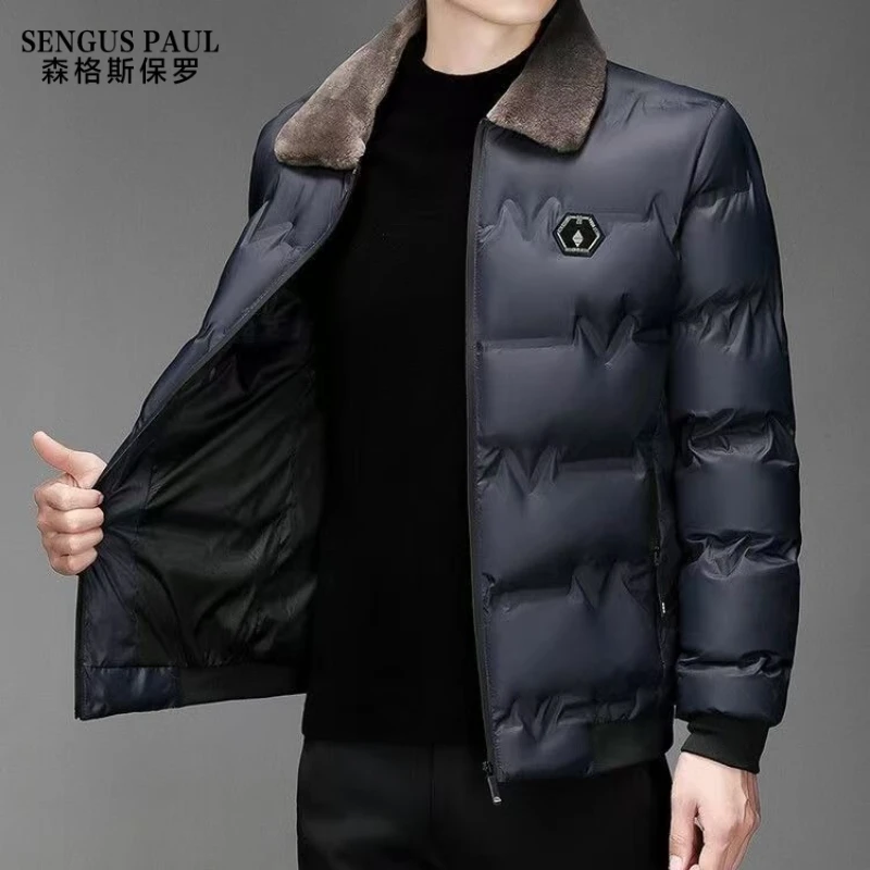 【森格斯保罗】保暖宽男士松型短款翻领棉衣棉服锁温冬装外套