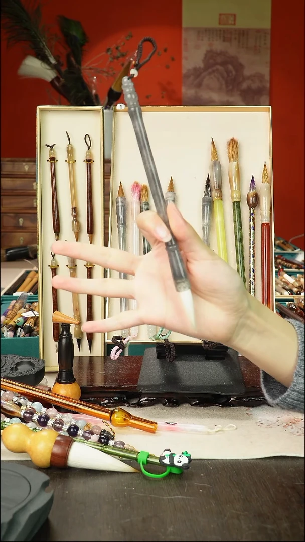 4号孤品高货毛笔链接 清水试笔 蘸墨不退