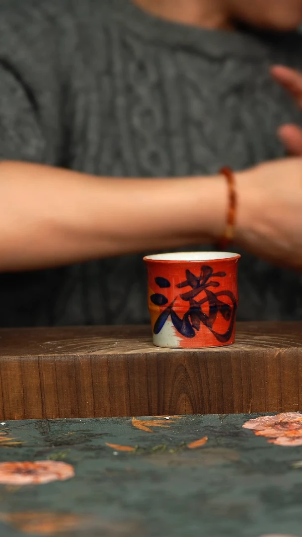 杯釉下彩手工手绘同款陶器