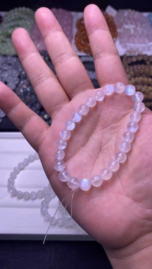 手串未镶嵌月光石7mm蓝月光（多样性发货， 发其一）