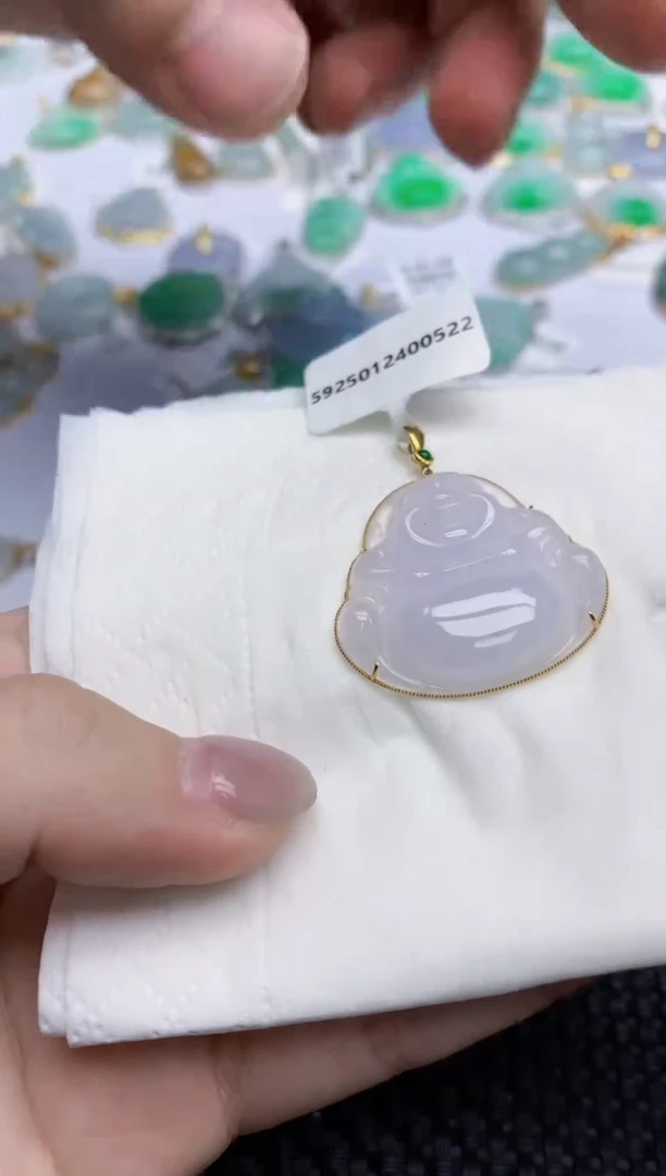 【闪购商品】翡翠颈饰18K金镶嵌天然翡翠A货