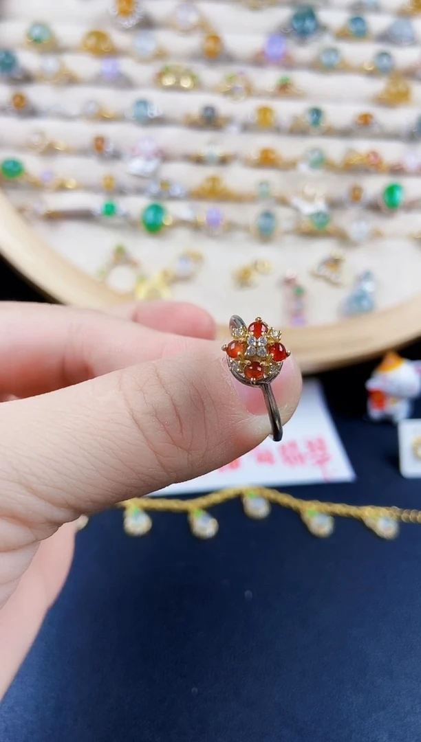 翡翠戒指银S925镶嵌54898