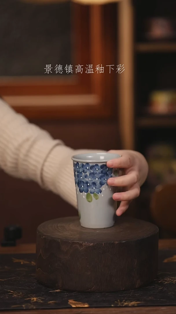 陶瓷景德镇高温釉下手绘陶瓷@L485@