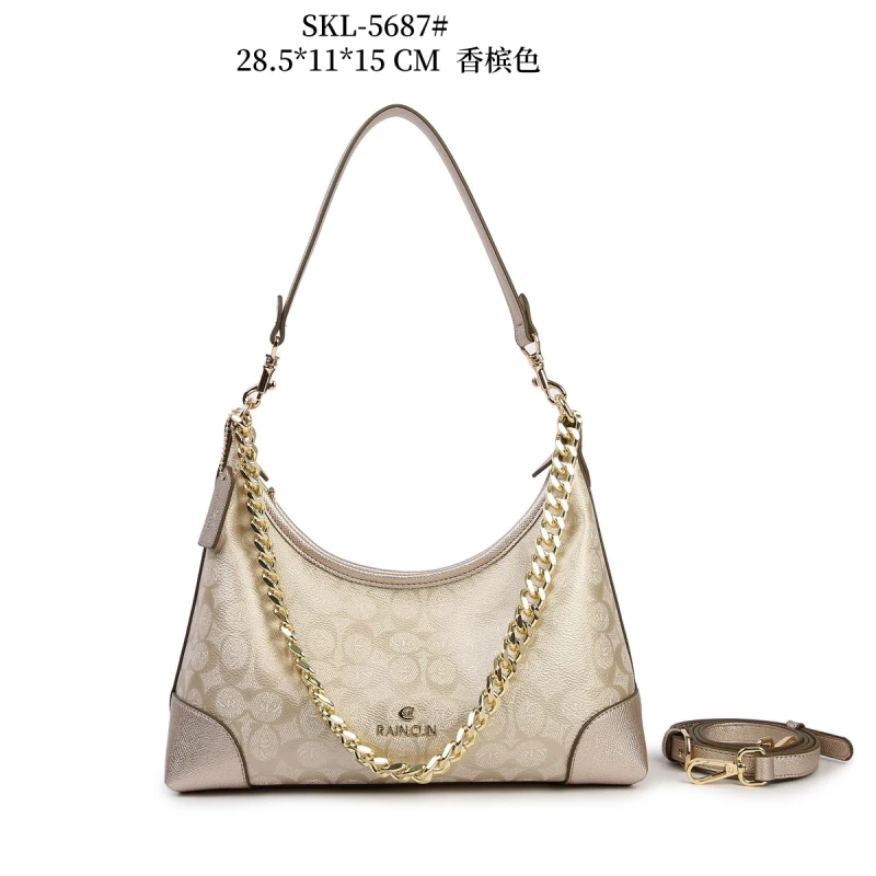 【苏苏】SKL-5687-香槟色轻奢女士时尚新款单肩包