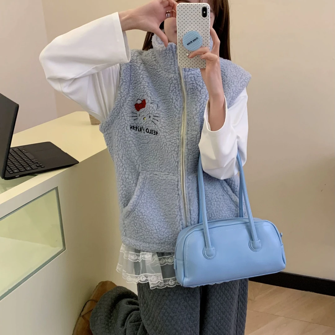 高领高高毛KT马甲春秋韩版ins慵懒风