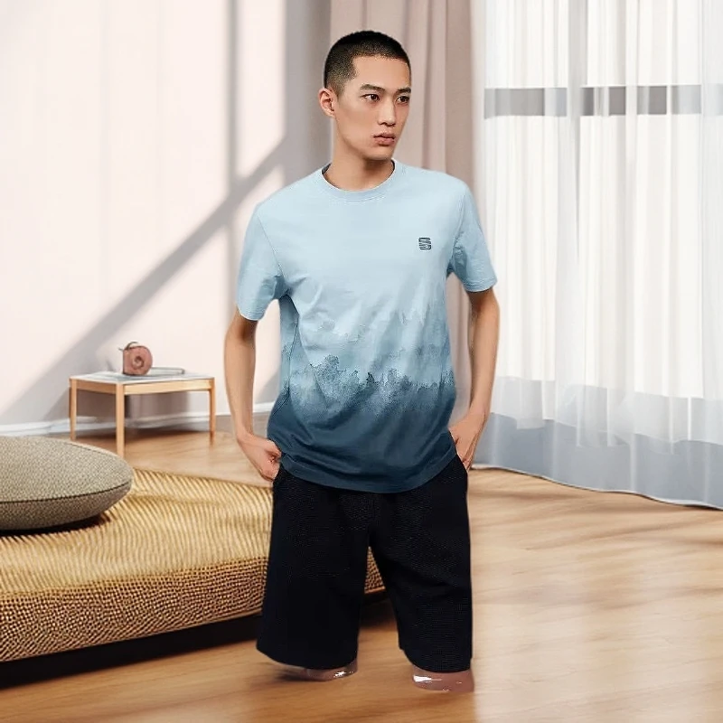 022A#【木兮兮专属】2025年夏季新款透气质显瘦休闲透气男士舒适T恤