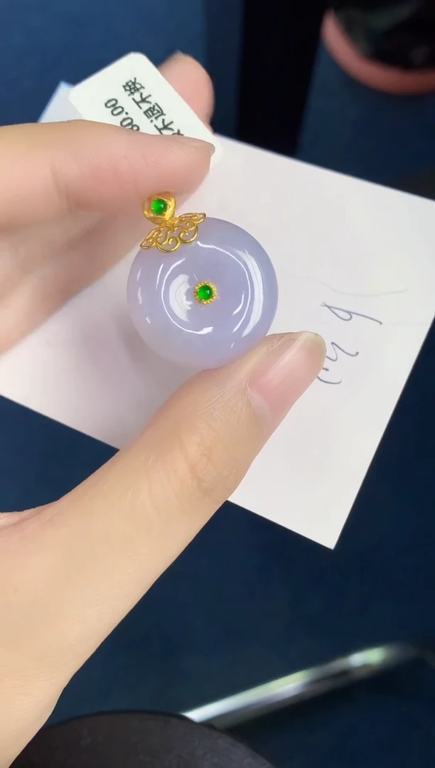 翡翠18K金镶嵌颈饰432466466