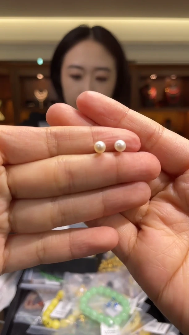 银S925镶嵌·淡水珍珠（多样性发一对）