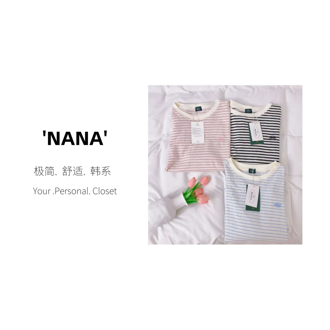 2025早春新款韩系宽松慵懒复古风显瘦条纹卫衣