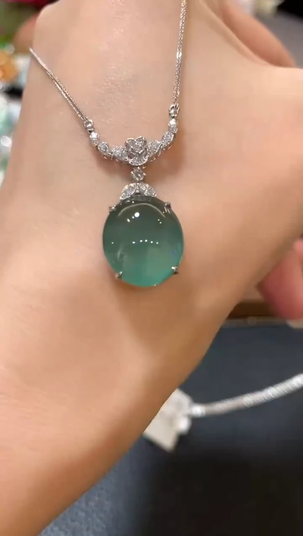 套链18K金镶嵌翡翠m20