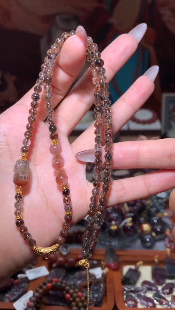 未镶嵌珠宝半成品水晶黑金超七项链