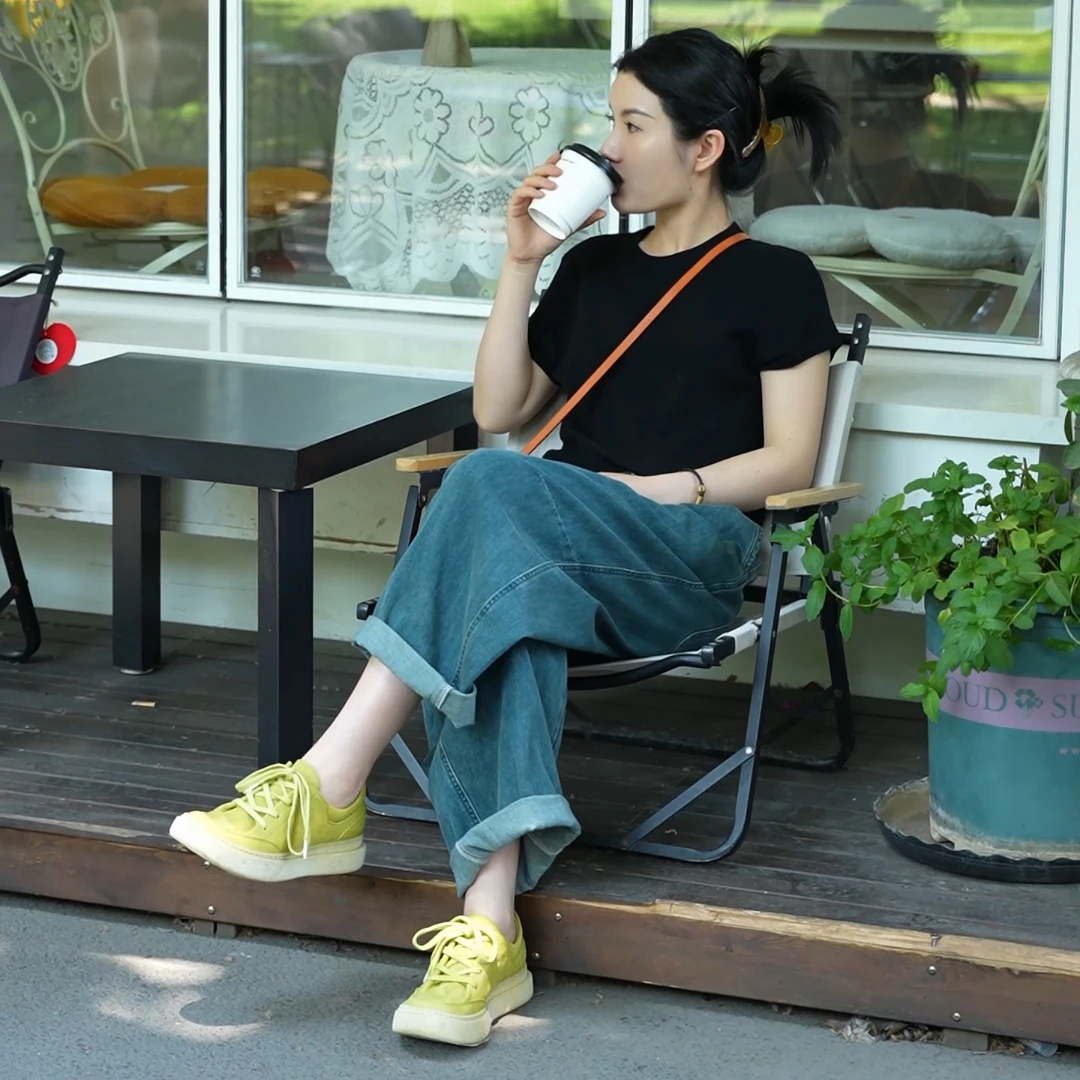 2025年新款全棉休闲设计师款做旧石磨水洗宽松阔腿牛仔裤