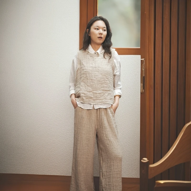 汉麻马甲女 流苏设计背心马夹