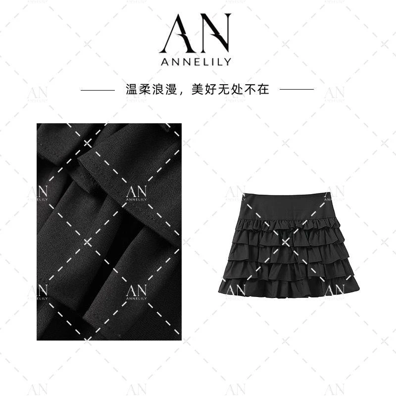 ANNELILY【小洋】新款上新高级感时尚百搭显瘦半裙AQ2503008