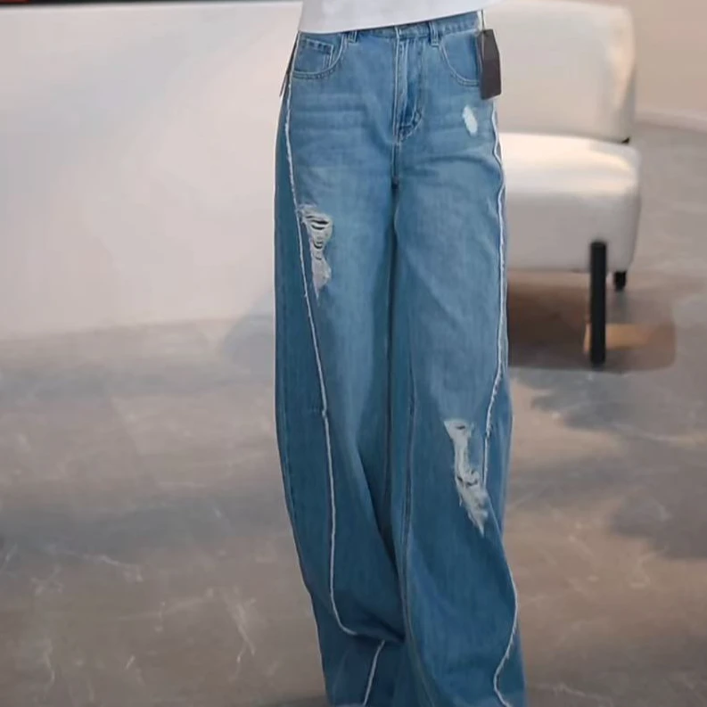 【商场同款】牛仔裤春装新款宽松显瘦阔腿Y103310687