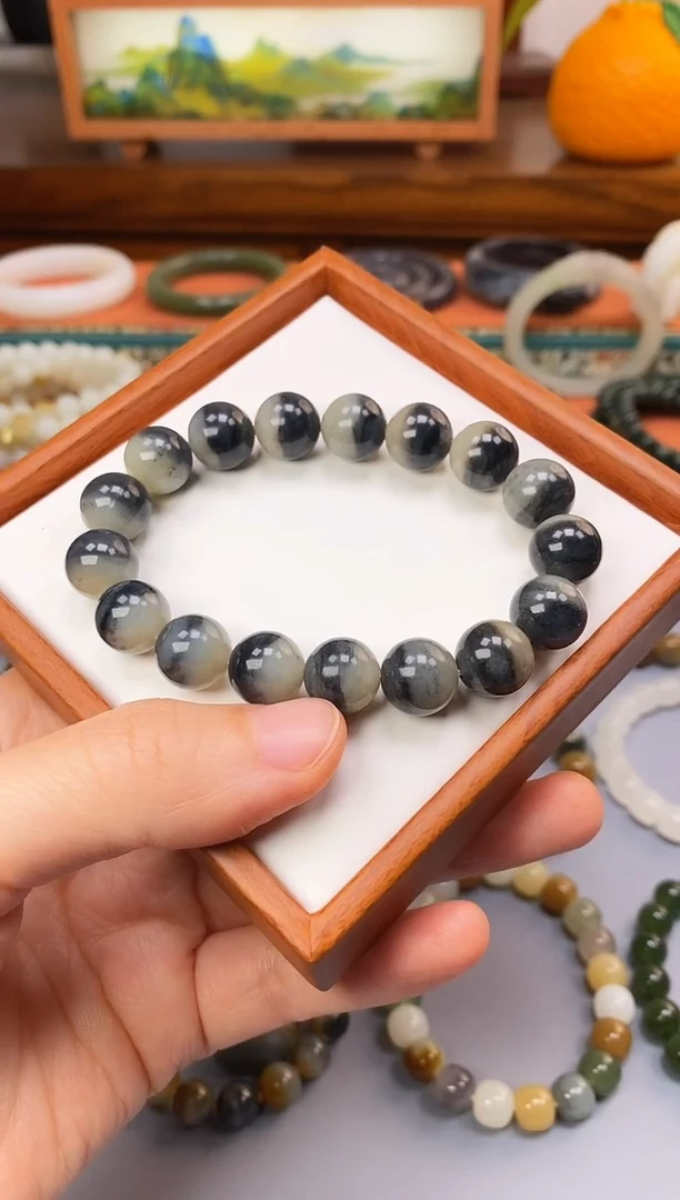 未镶嵌手串和田玉青花手串