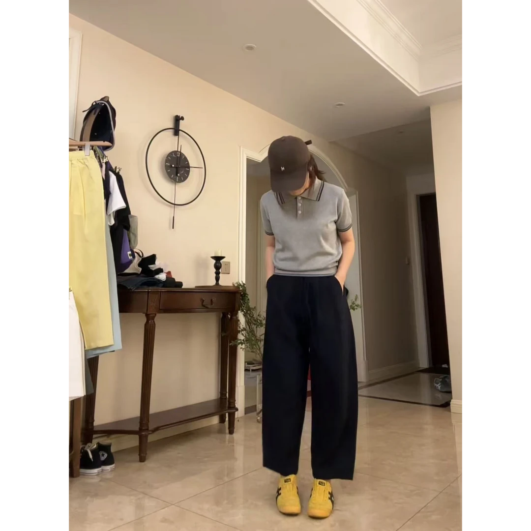 简约裤女夏季新款宽松直筒休闲小个子莱赛尔亚麻阔腿裤JJ-82668
