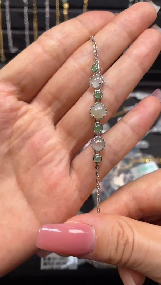 银S925镶嵌戒指翡翠天然翡翠A货