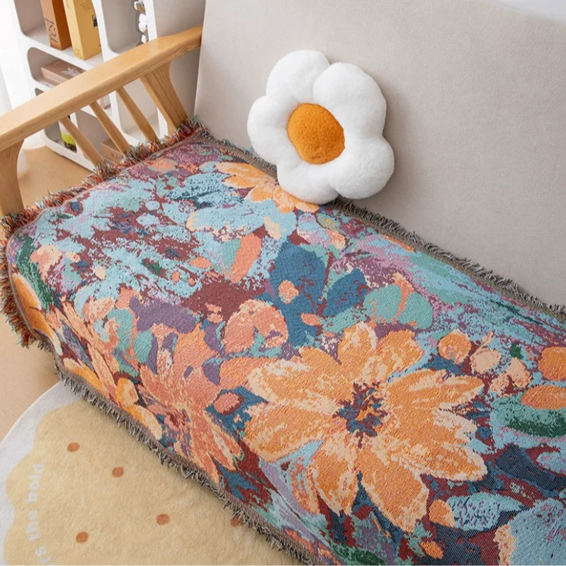 （水墨画）多功能流苏沙发巾 80*180±5cm 四季款 床盖