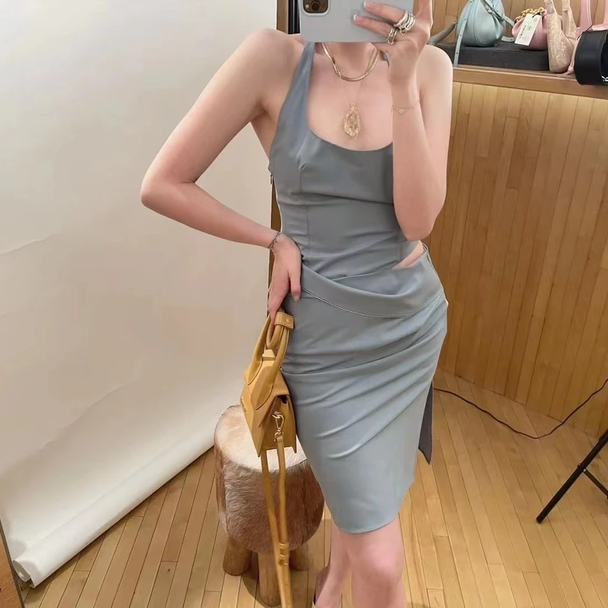 【1910】辣妹挂脖连衣裙