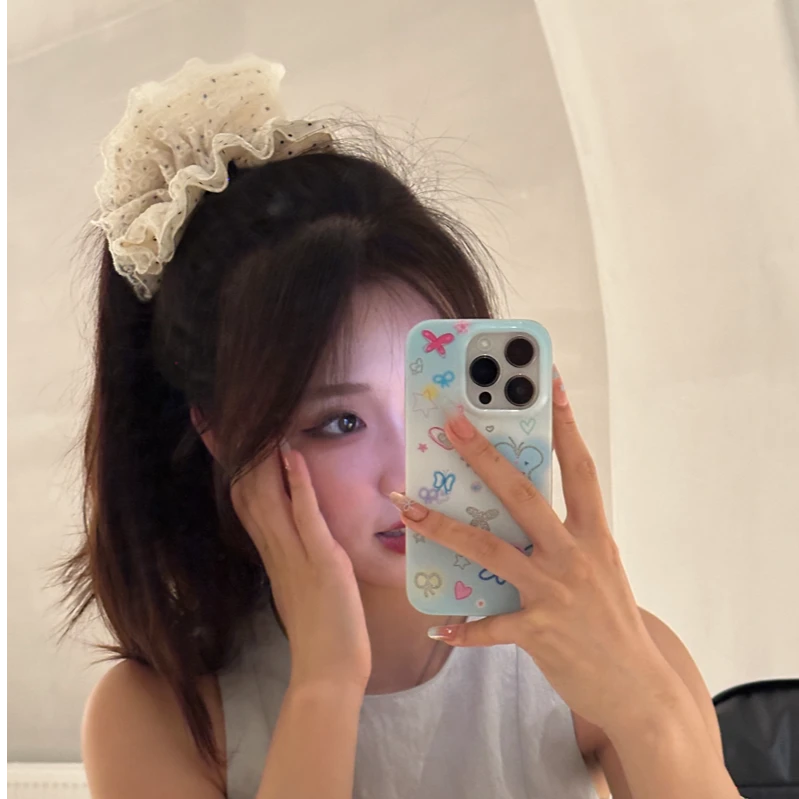 元气满满韩系ins风甜美少女心可爱蕾丝花边大肠发圈发绳头绳发饰