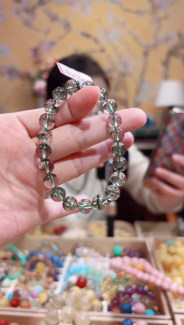 未镶嵌手链水晶绿幽灵9咪+手串