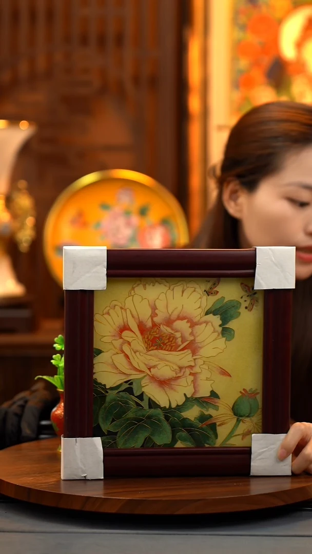 珐琅彩掐丝珐琅画  25CM