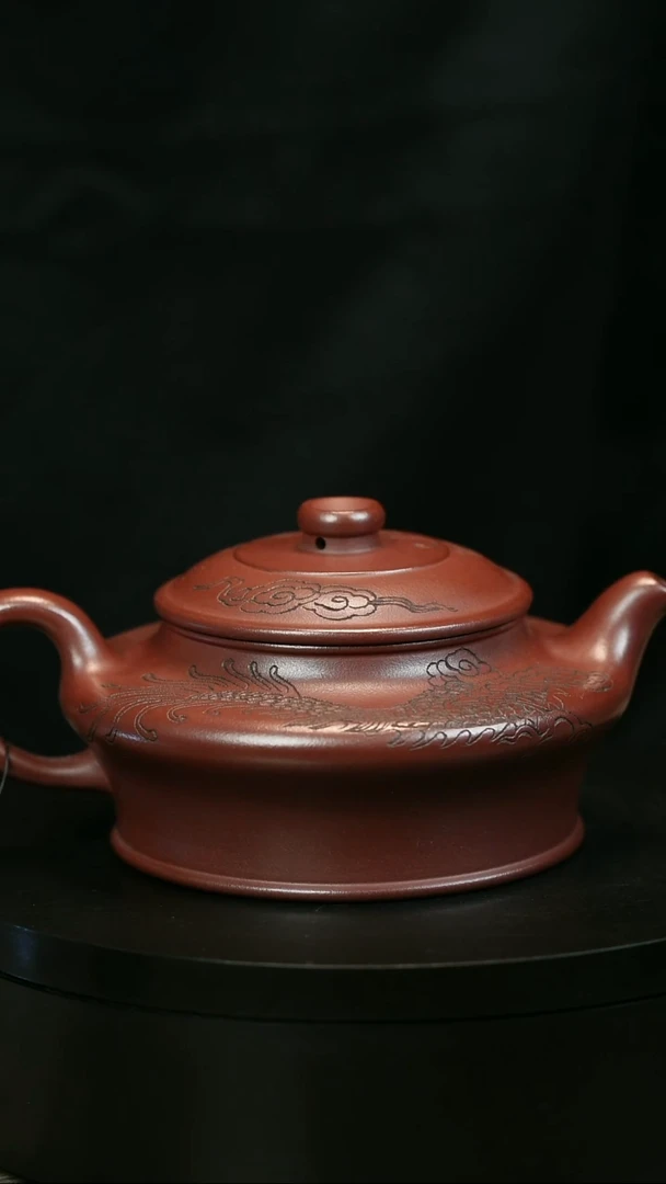 茶壶紫砂低****哥H1815史庆堂龙血砂虚扁
