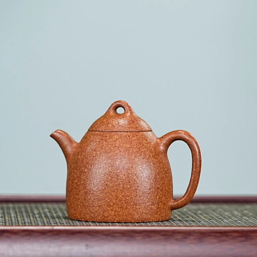 宜兴紫砂壶黄龙山原矿金降坡泥小秦权壶 小容量手制手工茶壶